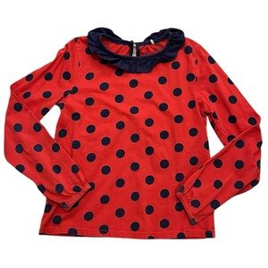 Mini Boden 9-10 Ladybird Long Sleeve Wings Top